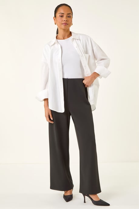 Petite Wide Leg Stretch Trouser - Image 3