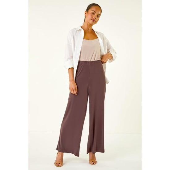 Petite Wide Leg Stretch Trouser - Image 3