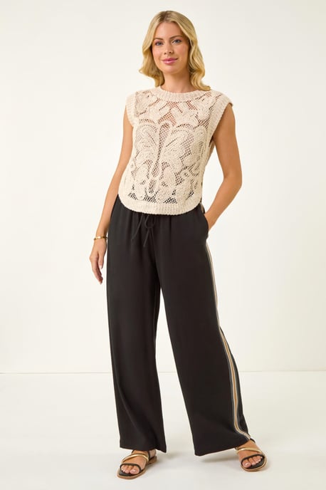 Petite Linen Mix Side Stripe Trouser - Image 3