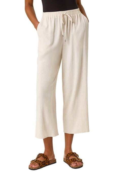 Cropped Linen Trouser - Image 1