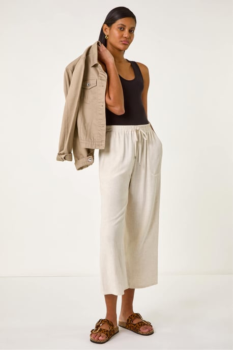 Cropped Linen Trouser - Image 2