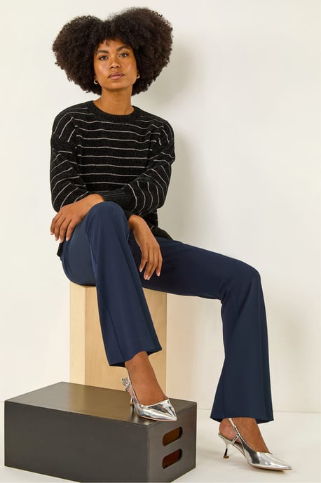 Bootcut Crepe Stretch Trousers - Image 4
