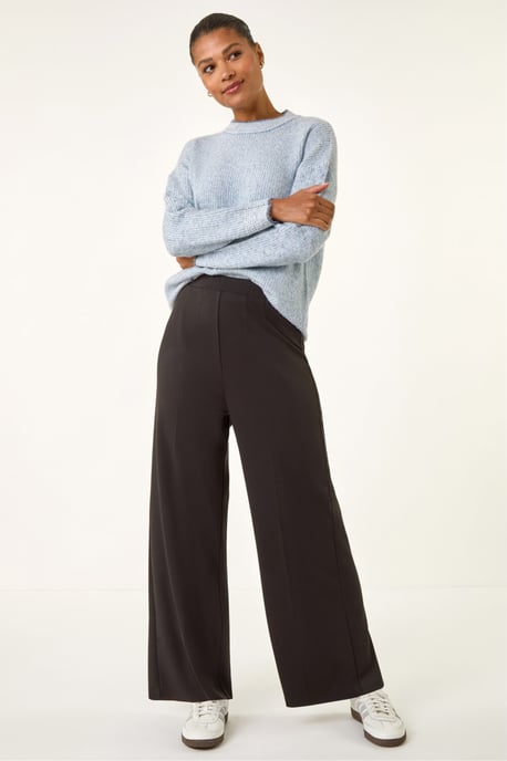 Wide Leg Ponte Stretch Trouser - Image 3