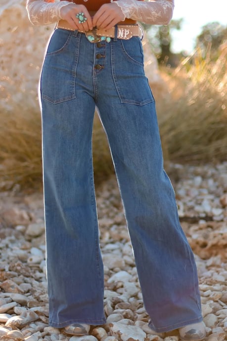 Wide Leg Denim Jeans - Image 1