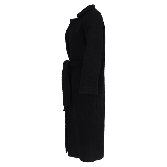 Ganni Long Boucle Coat in Black Wool - Image 2