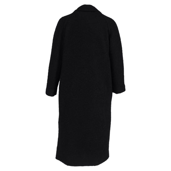 Ganni Long Boucle Coat in Black Wool - Image 3