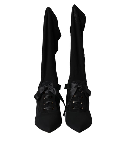 Dolce Gabbana Laarzen met Vetersokken Zwart - Image 2