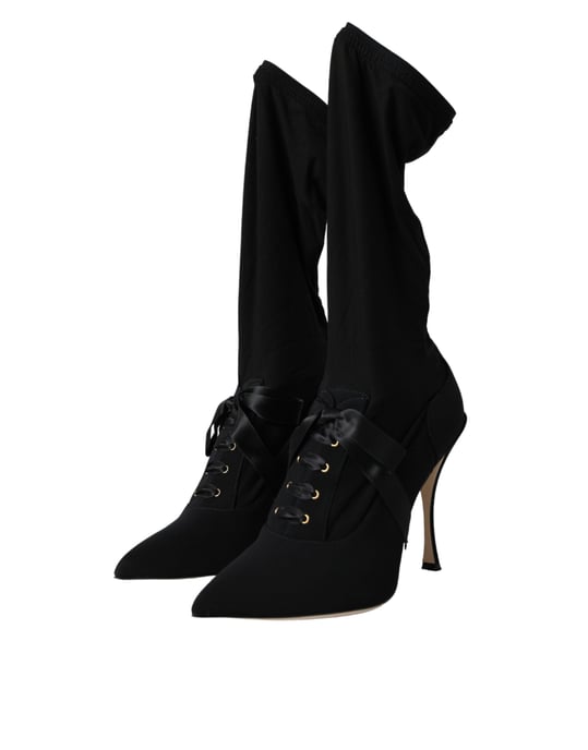 Dolce Gabbana Laarzen met Vetersokken Zwart - Image 3