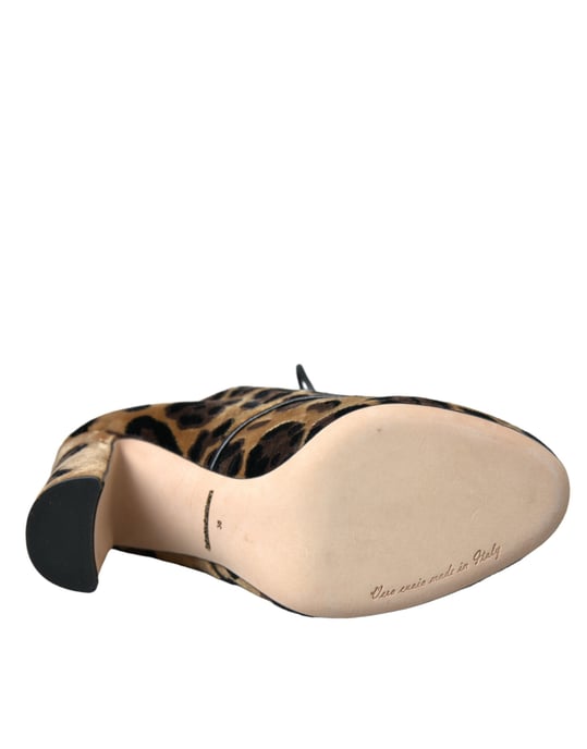 Sammet Snörstövletter med Leopardsstängel - Image 6