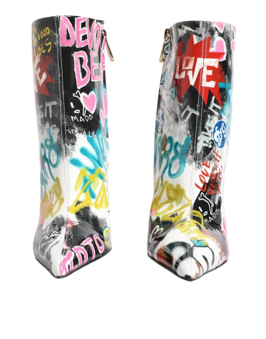 Graffiti-print Ankelsboots DG Stil - Image 2