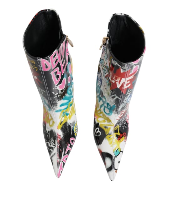 Graffiti-print Ankelsboots DG Stil - Image 3
