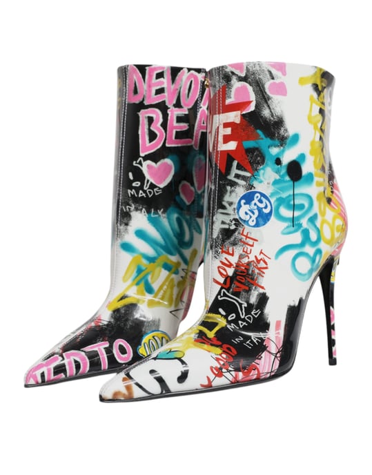 Graffiti-print Ankelsboots DG Stil - Image 4