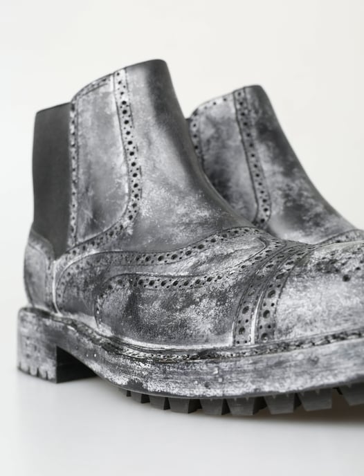 Brogue Chelsea stövlar, slitet läder - Image 5