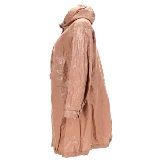 Brunello Cucinelli Glanzende Tricotine Regenjas met Kap in Bruin Katoen - Image 2