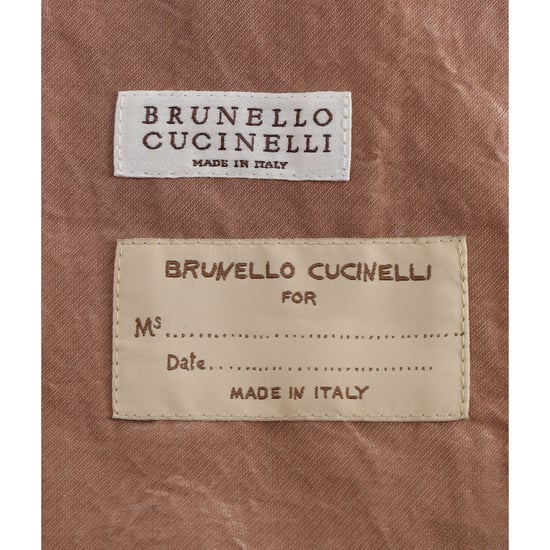 Brunello Cucinelli Glanzende Tricotine Regenjas met Kap in Bruin Katoen - Image 4