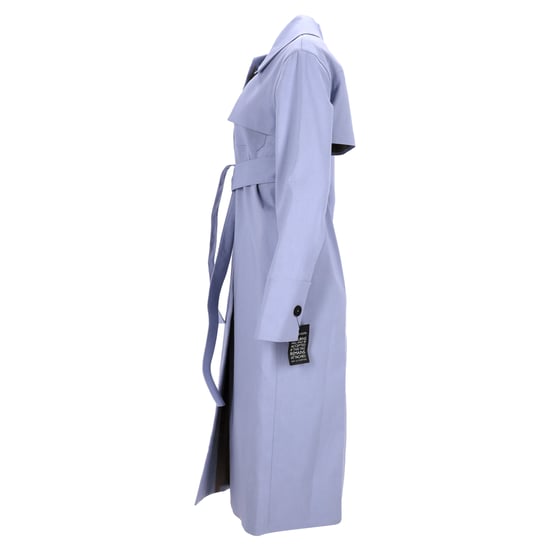 Jil Sander Secured Button Belted Trench Coat in Purple Cotton - Image 2