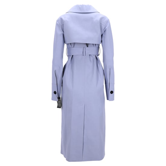 Jil Sander Secured Button Belted Trench Coat in Purple Cotton - Image 3