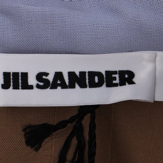 Jil Sander Secured Button Belted Trench Coat in Purple Cotton - Image 4