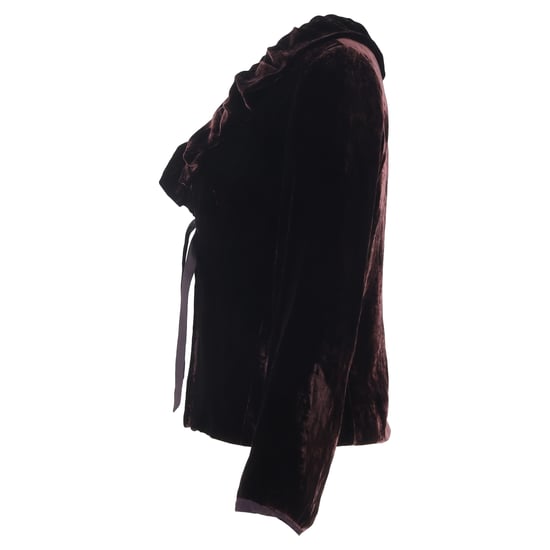 Max Mara Volangkrage Slips Blazer i Vinröd Sammet - Image 2