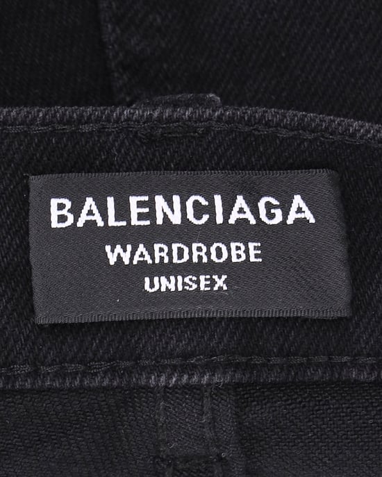Balenciaga Distressed Hem Jeans in Black Cotton - Image 5