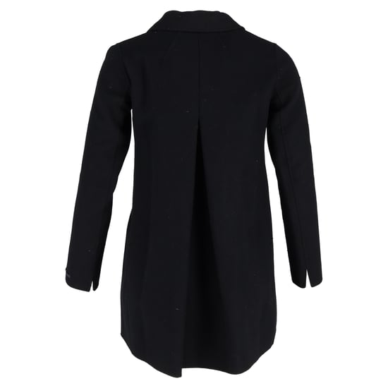 Max Mara Dubbelknäppt Kappa i Svart Ull - Image 3