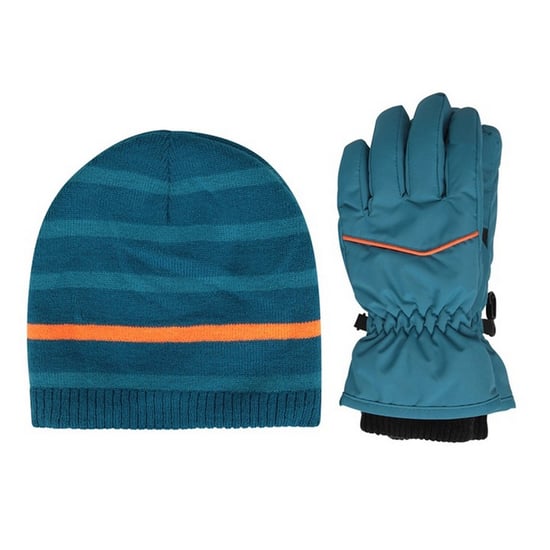 Mountain Warehouse Childrens/Kids Line Isotherm Hat And Gloves Set (Blue) - Image 1