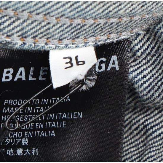 Balenciaga 'You Are The World' Embroidered Denim Jacket in Blue Cotton - Image 6