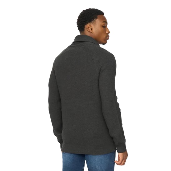 Duck and Cover Mens Venosa Shawl Collar Cardigan (Charcoal) - Image 2