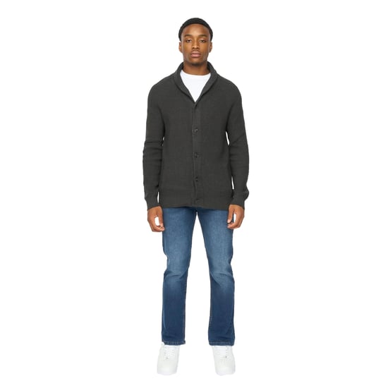 Duck and Cover Mens Venosa Shawl Collar Cardigan (Charcoal) - Image 3