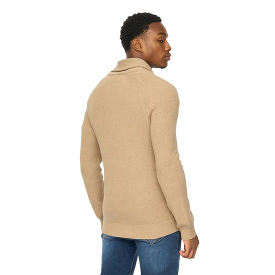 Duck and Cover Mens Venosa Shawl Collar Cardigan (Stone) - Image 2
