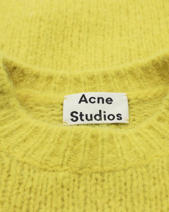 Acne Studios Oversized Jumper in Yellow Shira Alpaca - Image 4
