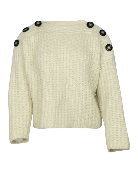 Isabel Marant Trui met knoopdetails in witte wol - Image 1