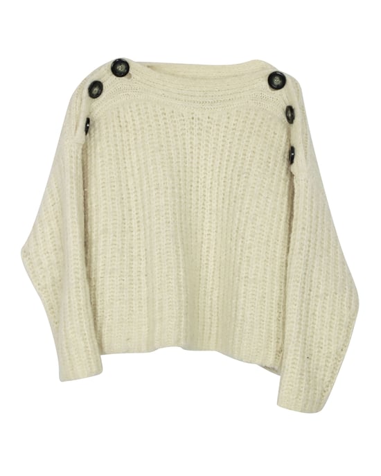 Isabel Marant Trui met knoopdetails in witte wol - Image 3
