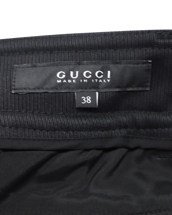 Gucci Black Pants with Silver Zip Detail in Black Nylon - Image 3