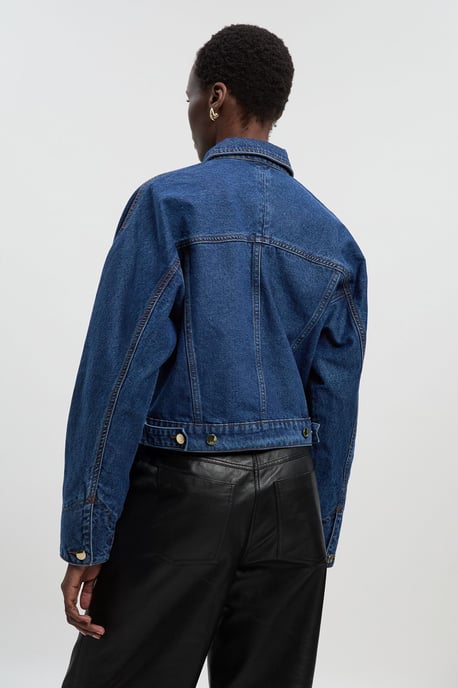 Denim Cropped Jacket - Image 4