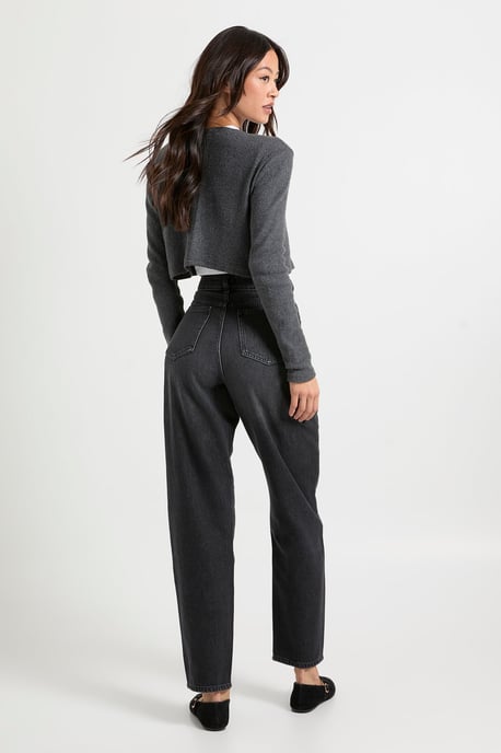 Tall Boohoo Basics High Waist Mom Jean - Image 2