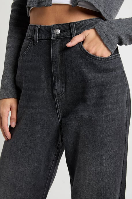 Tall Boohoo Basics High Waist Mom Jean - Image 4