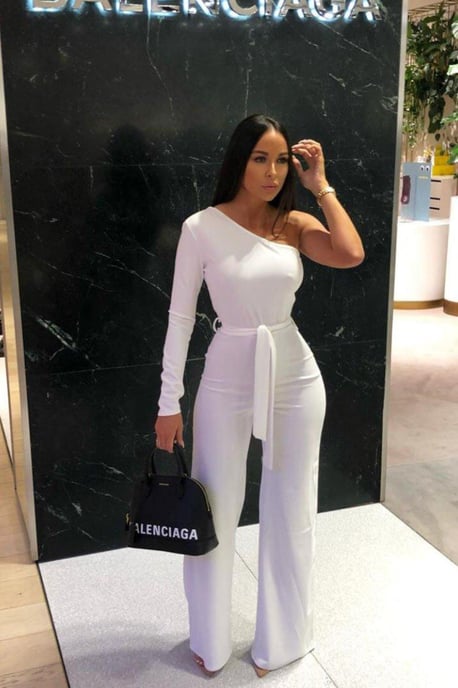 Belted One Shoulder Jumpsuit - Image 1