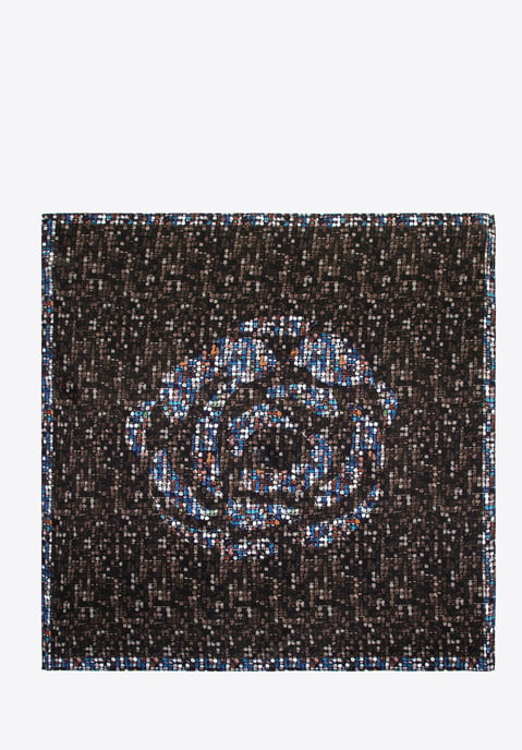 Wittchen Woman Women's silk scarf with brown and blue patterns brown and blue si - Image 1