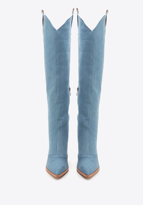 Wittchen Dames Cowboylaarzen Lang Lichtblauw Denim Lichtblauw Katoen - Image 2