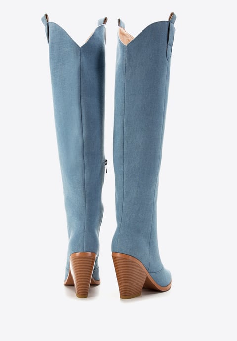 Wittchen Dames Cowboylaarzen Lang Lichtblauw Denim Lichtblauw Katoen - Image 3