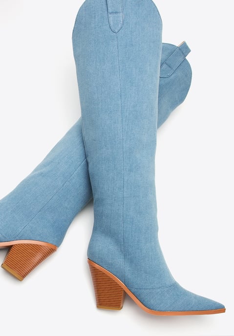 Wittchen Dames Cowboylaarzen Lang Lichtblauw Denim Lichtblauw Katoen - Image 6