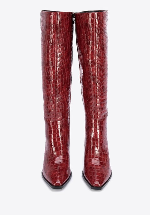 Wittchen Dames lakleren croco hoge hak laarzen, bordeauxrood, natuurlijk leer - Image 2