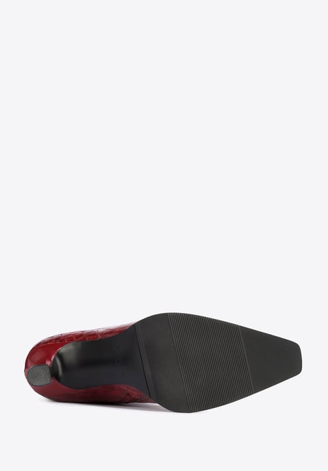 Wittchen Dames lakleren croco hoge hak laarzen, bordeauxrood, natuurlijk leer - Image 4