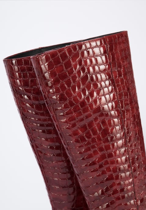 Wittchen Dames lakleren croco hoge hak laarzen, bordeauxrood, natuurlijk leer - Image 6