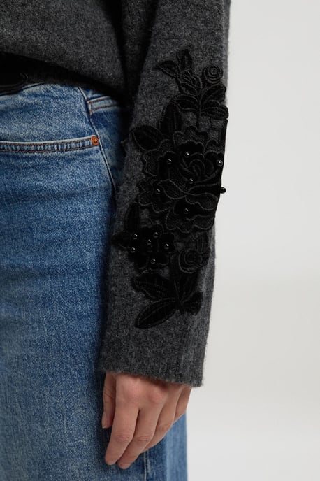 Lace Embellished Cosy Jumper - Image 3
