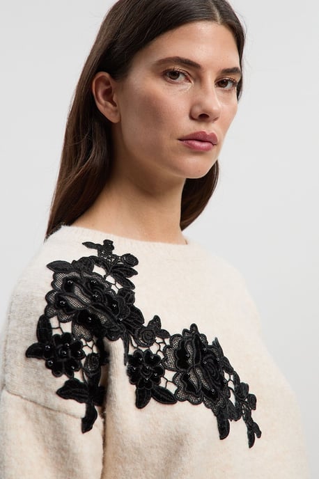 Lace Embellished Cosy Jumper - Image 2