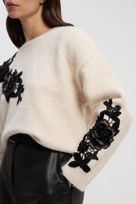 Lace Embellished Cosy Jumper - Image 3