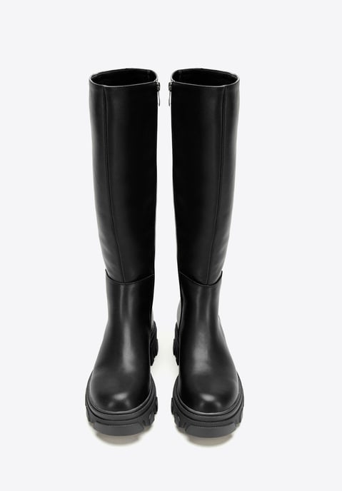 Wittchen Dames leren laarzen met dikke zool en rits, zwart, natuurlijk leer - Image 2