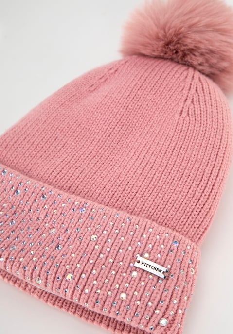 Wittchen Women's Winter Hat with Decorated Rib Pink Acrylic - Image 2